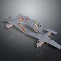 Detailed Model Airplanes Showcase With Gray Bodies And Orange Stripes