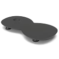 Black Coffee Table With Unique Double Oval Shape Circular Hole And Short Legs