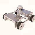 Advanced Robotic Vehicle With Metal Frame Large Wheels And Cylindrical Top 3d model