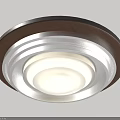 Modern Stylish Ceiling Light With Multi Layered Wooden Frame And Silver Metal Ring