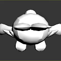 White Game Character With Rabbit Like Ears And Red Eyes In Standing Pose