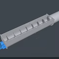 Industrial Screw Conveyor With White Cylindrical Body And Blue Motor For Material Handling