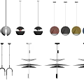 Decorative small chandelier combination chandelier bedside lamp bar lamp 3d model