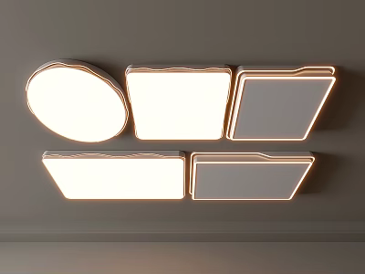 Modern Ceiling Lights With Various Shapes Like Round Square And Rectangular Designs 3d model