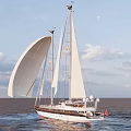 Modern Sailing Power Sailing 3d model