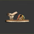Comfortable Children's Sandals With Colorful Straps Beige Upper Sole And Buckle Design