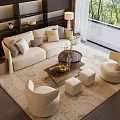 Modern Bentley Sofa Coffee Table Combination Bentley Coffee Table Double Sofa Single Person Sofa Brand Furniture Carpet 3d model