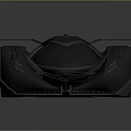 Futuristic Black Race Car With Sleek Aerodynamic Design Shiny Surface And Rear Spoiler