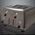 Lowe Beige Four Slice Toaster With Control Knobs Kitchen Appliance