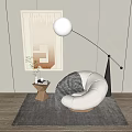 Quiet single sofa 3d model