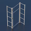 White Metal Foldable Household Storage Rack With Collapsible Design And Hinges 3d model