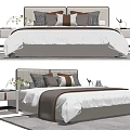 modern double bedside table carpet 3d model