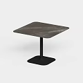 Modern Minimalist Coffee Table With Gray Marble Patterned Top And Black Square Base 3d model