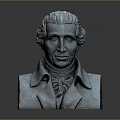 Classical Bronze Furniture Bust Sculpture With Collared Coat Bow Tie And Reflective Base