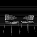 Modern Dining Chairs With Black Brown Leather Seats Wood Backrests And Metal Legs