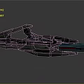 Futuristic Sci Fi Weapon With Green Metallic Body Purple Glowing Accents And Red Light Strips