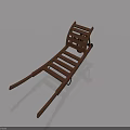 Brown Wooden Slatted Swing Door Design For Home Or Garden Use