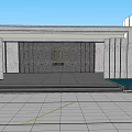 Modern Sales Office Building With Large Glass Windows Open Entrance And Greenery Surroundings