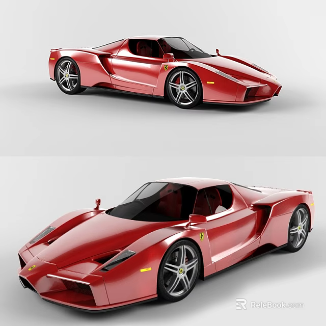 Red Sleek Sports Car With Streamlined Design Shiny Exterior And Alloy Wheels 3d model 