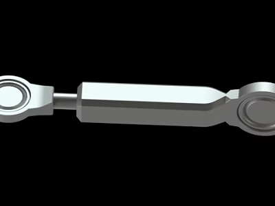 Stainless Steel Mechanical Connecting Rod With Circular End Holes Design 3d model