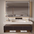 Modern Bathroom Cabinet Bathroom Counter Basin Bathroom Decoration Mirror Cabinet Sink 3d model