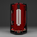 Industrial Equipment Featuring Hexagonal Top Blue Body Red Lines Indicators Bottom Interfaces And Gradient Background