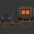 Vintage Steam Train Model With Barrel Shaped Car Green Roof And Orange Windows