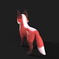 Cute Red And White Cartoon Fox 3D Model Character With Adorable Features