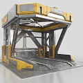 Parking Lot Mechanical Lifting Equipment With Yellow Gray Steel Frame Structure