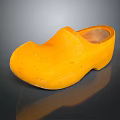 Traditional Yellow Wooden Clog As Practical Daily Living Footwear With Classic Style