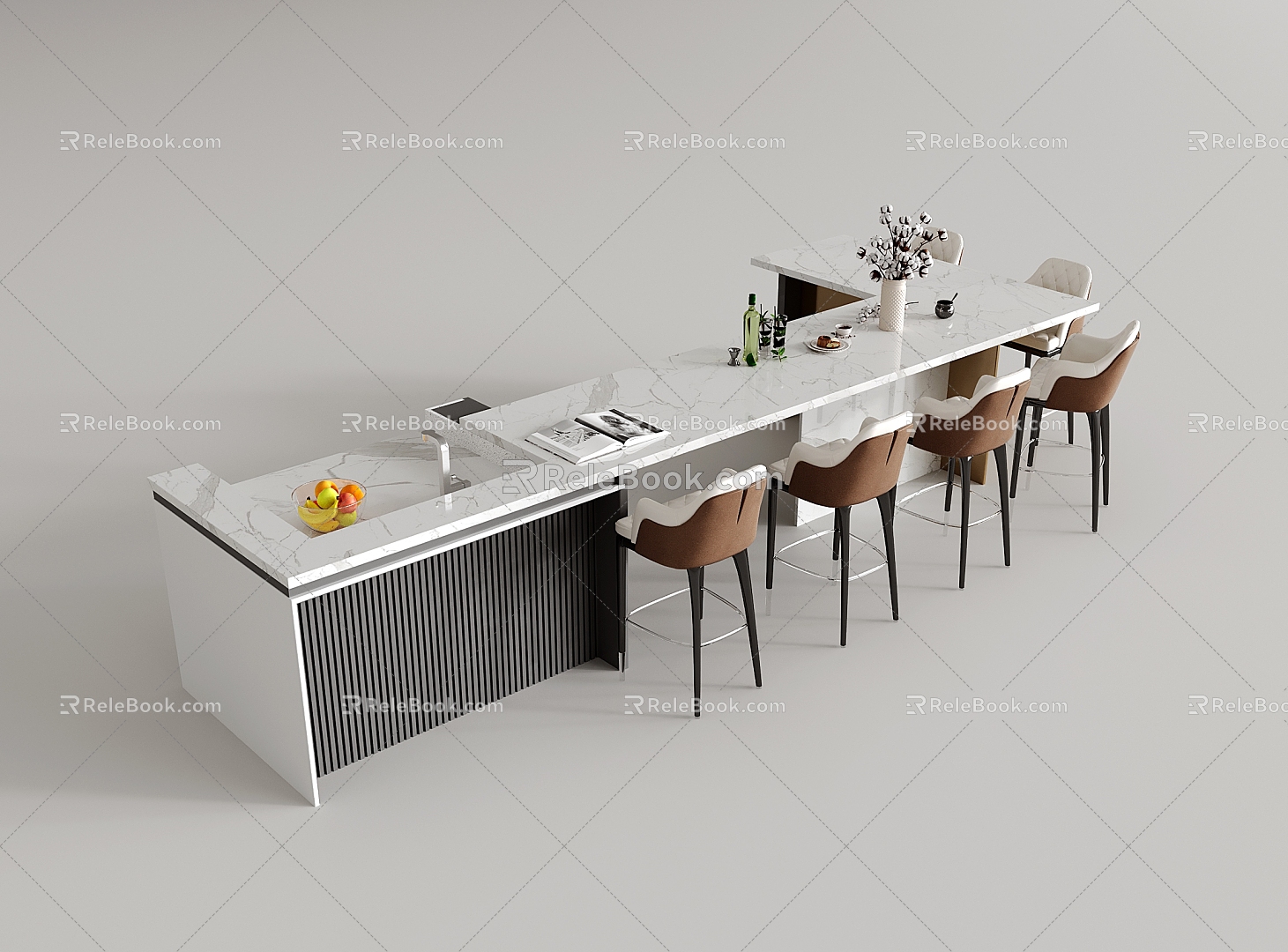 Bar counter, bar chair, water bar, island bar counter model