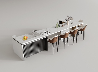 Bar counter, bar chair, water bar, island bar counter 3d model