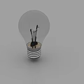 Clear Incandescent Light Bulb With Filament Design And Reflective Base On Gray Background