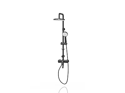Modern Adjustable Shower System With Handheld Spray Slide Bar And Bracket 3d model