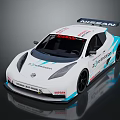 Nissan ZEOD RC Racing Car With White Blue Livery And Aerodynamic Features