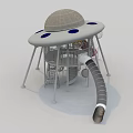 UFO Shaped Playground Equipment With Slide Climbing Net And Support Structure 3d model