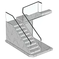 modern staircase corner staircase double running staircase 3d model