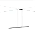 Modern Linear Pendant Lights with Black Metal Frame and Suspended Design
