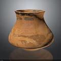 Traditional Terracotta Clay Pot With Orange Body And Black Decorative Patterns