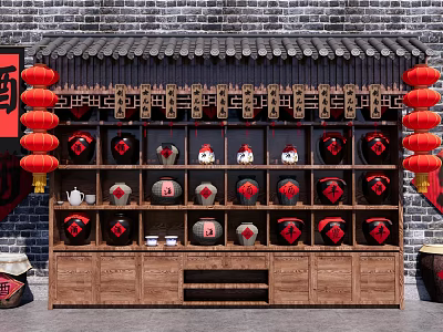 Wine Culture Meichen Wine Culture Sort Ceramic Utensils Wine Jar Wine Jar Wine Rack Wine Cabinet Meichen 3d model