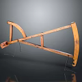 Traditional Wooden Agricultural Plow With Arched Frame And Cross Beams