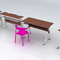 Modern Tables And Chairs With Wooden Tops Metal Legs And Colorful Seats