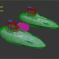Two Shiny Futuristic Silver Boats With Sleek Streamlined Design And Transparent Cockpits