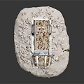 Camouflage Off Road Vehicle with Cactus and Rocks on Desert Terrain