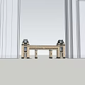 Elegant Beige Entrance Gate With Symmetric Columns And Blue Sky Backdrop