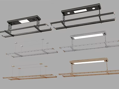 Modern Retractable Clothes Drying Racks With Lights And Various Designs For Indoor Use 3d model