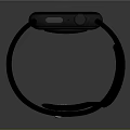 Square Dial Smart Watch With Black Perforated Strap And Digital Display Showing Time 10 10