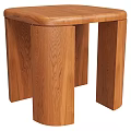 Wooden Stool With Sturdy Solid Wood Legs And Simple Classic Design 3d model