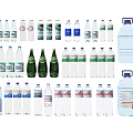 Bottled Water Drinks Including Various Sizes Small Bottles And Large Containers 3d model