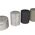 Modern Round Side Tables Featuring Speckled And Solid Textures In Various Colors 3d model